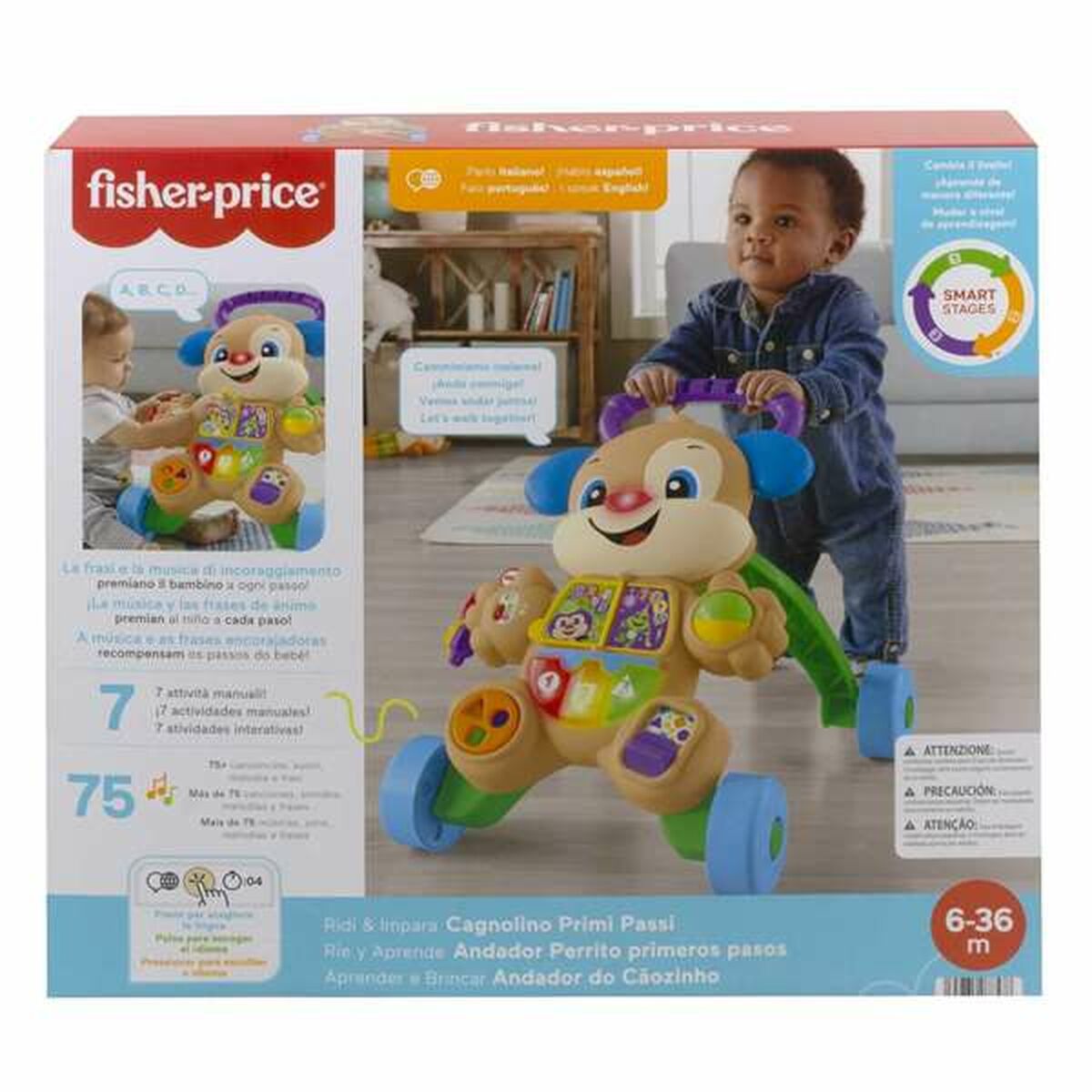 Chodítko na Kolieskach Fisher Price Zvuk Pes Svetlá Viacjazyčný - Dieťa činnosť a Zábava