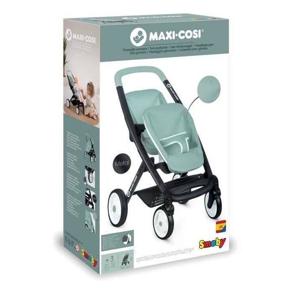 Kočík pre Bábiky Smoby Maxi-cosi Twin 64 Cm - Hračky a Hry Bábiky Doplnky