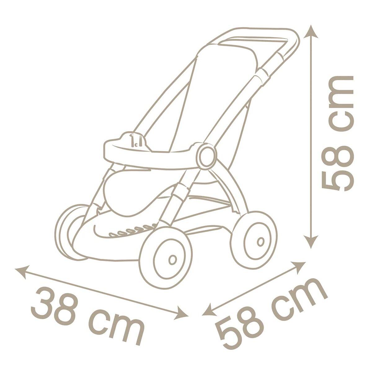 Kočík pre Bábiky Smoby Stroller (58 Cm) - Hračky a Hry Bábiky Doplnky