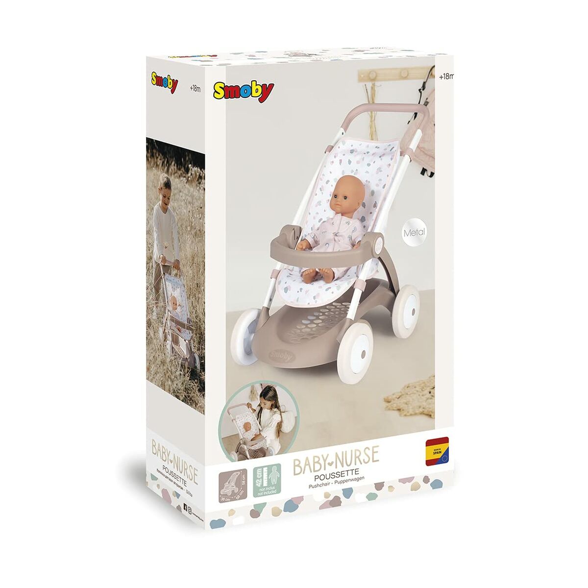 Kočík pre Bábiky Smoby Stroller (58 Cm) - Hračky a Hry Bábiky Doplnky