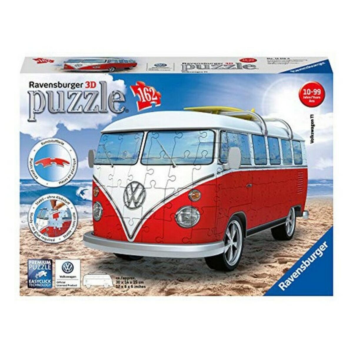 3d Puzzle Volkswagen Van Ravensburger 12516 162 Kusov - Hračky a Hry Hlavolamy