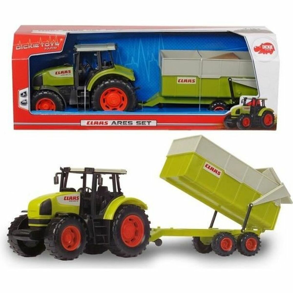 Hračkársky Traktor Dickie Toys Cars Ares Set - Hračky a Hry Vozidlá