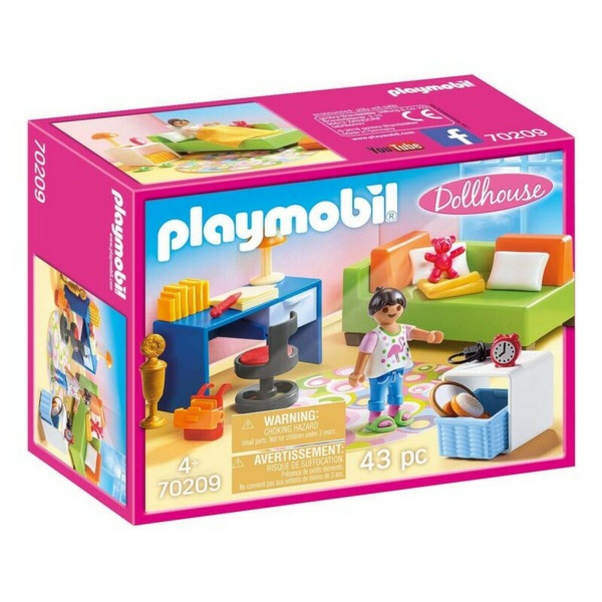 Playset Dollhouse Teenager’s Room Playmobil 70209 (43 Pcs) - Hračky a Hry Bábiky Postavičky