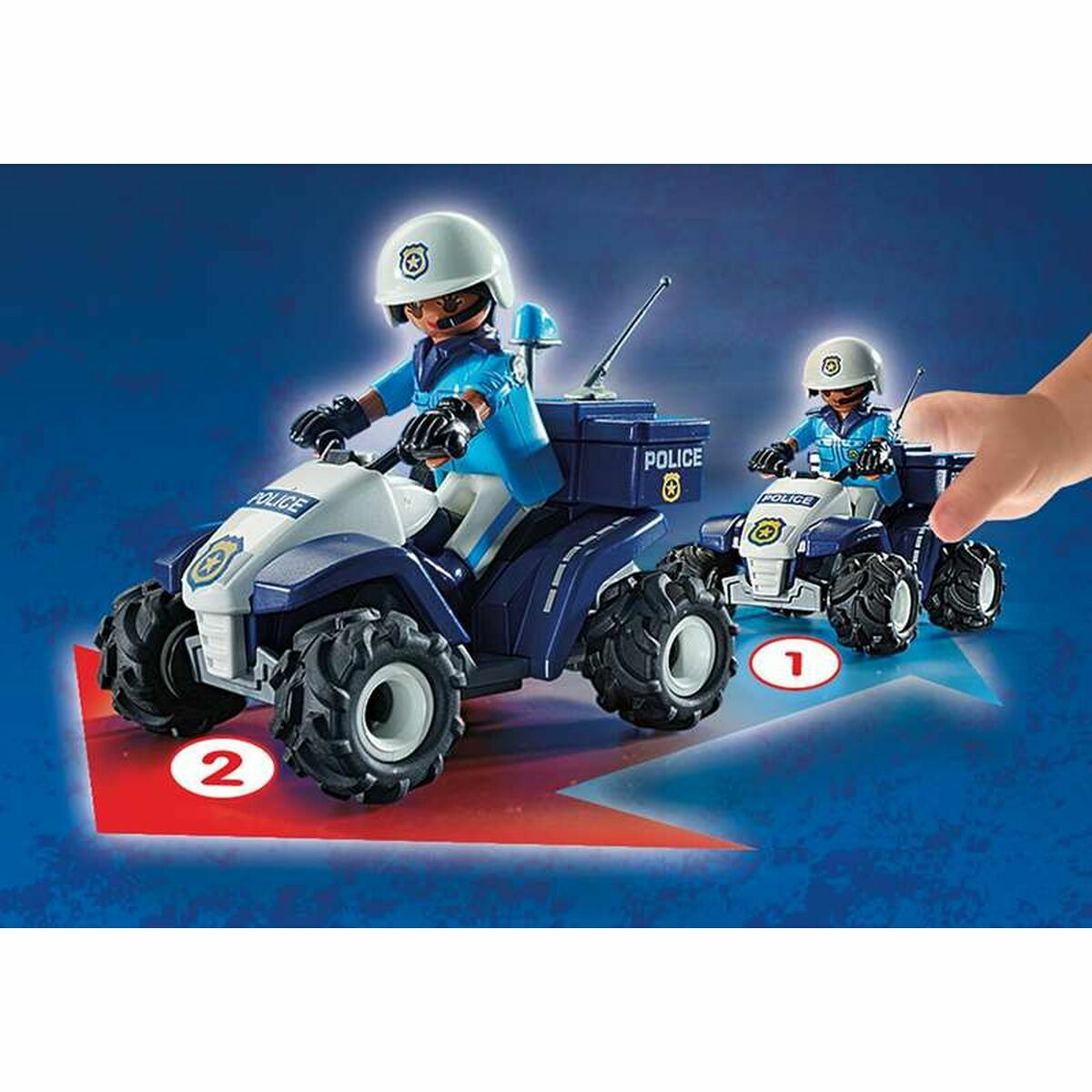 Hracia Sada Dopravných Prostriedkov Playmobil Speed Quad City Action 71092 Policajt (21 Pcs) - Hračky a Hry Bábiky