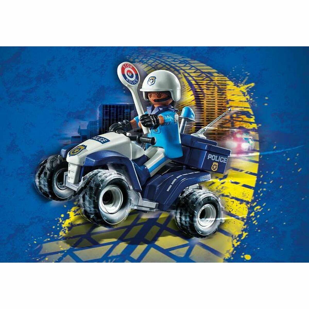 Hracia Sada Dopravných Prostriedkov Playmobil Speed Quad City Action 71092 Policajt (21 Pcs) - Hračky a Hry Bábiky