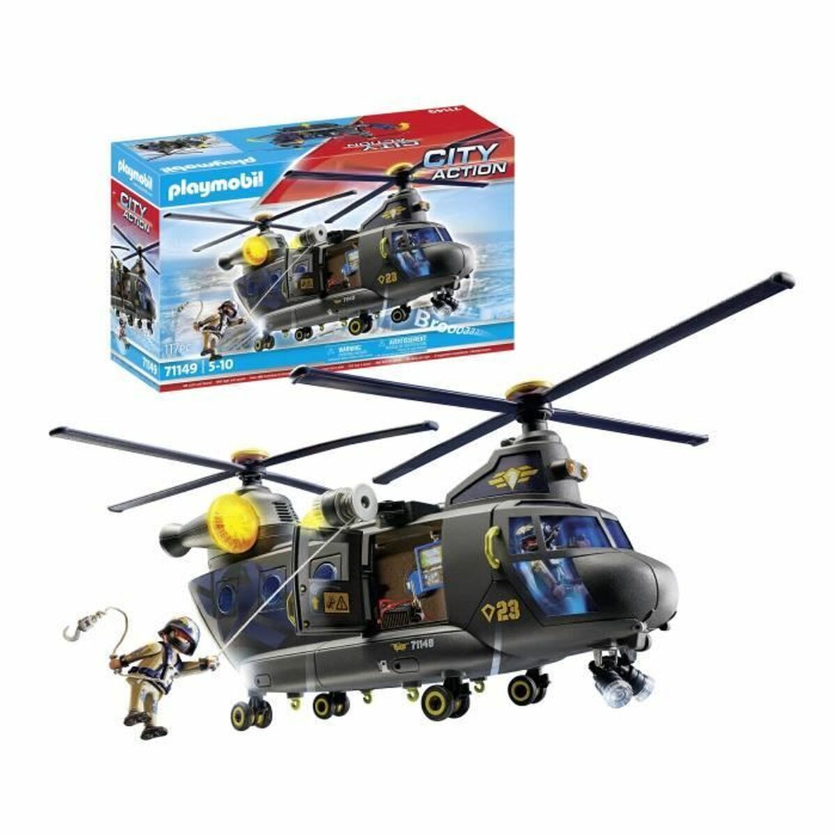 Sada Hračiek Playmobil Police Plane City Action Plastické - Hračky a Hry Súpravy Doplnky