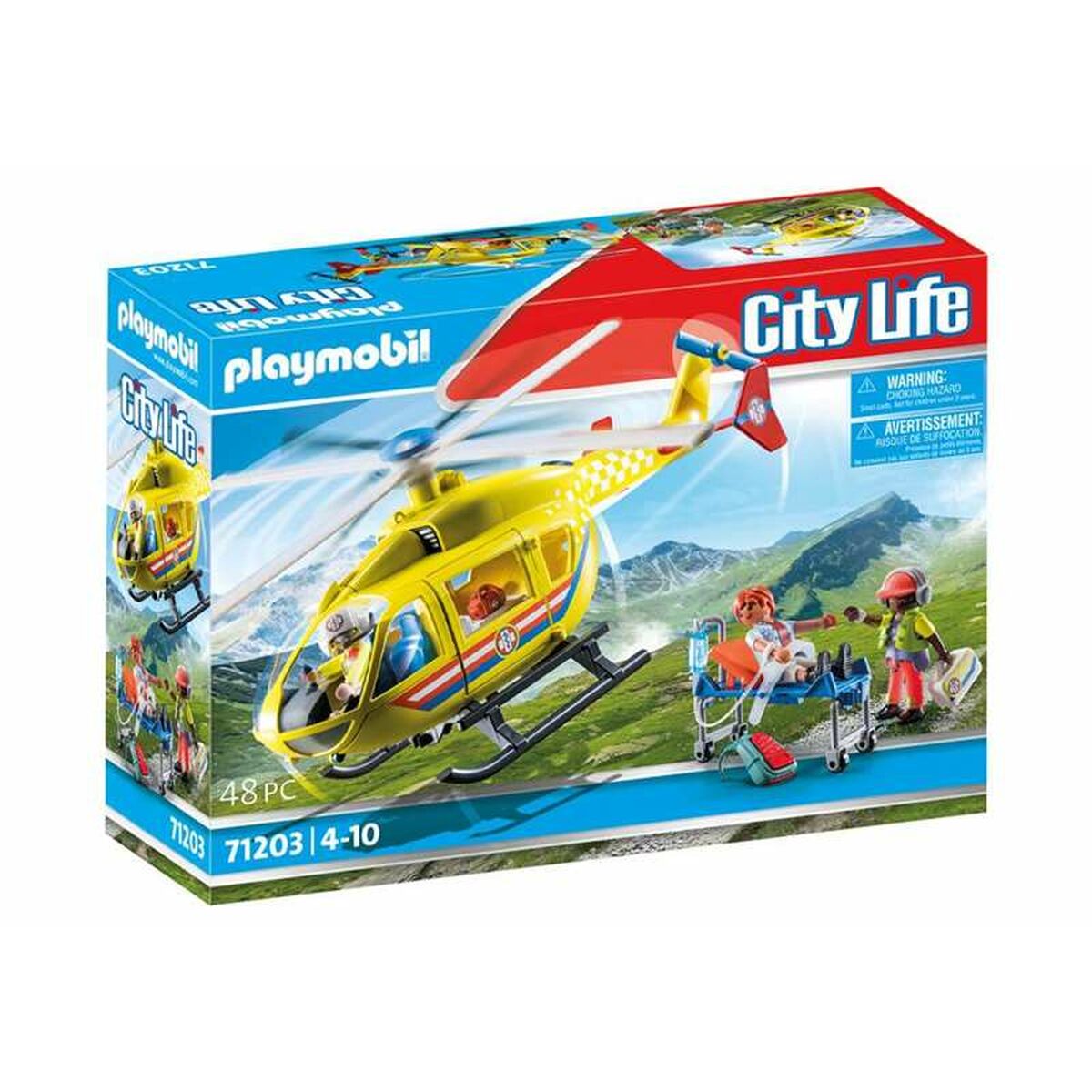 Playset Playmobil 71203 City Life Rescue Helicopter 48 Kusy - Hračky a Hry Bábiky Postavičky