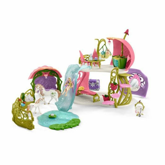 Playset Schleich Glittering Flower House With Unicorns Lake And Stable Kôň Plastické - Hračky a Hry Bábiky Postavičky