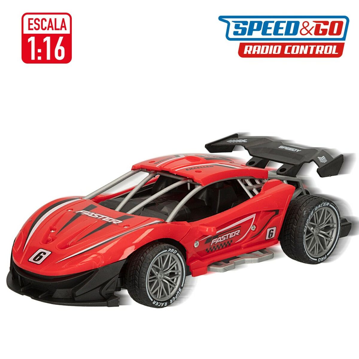 Auto na Diaľkové Ovládanie Speed & Go 22 x 7 11 Cm 1:16 červená 6 Kusov - Hračky a Hry Vozidlá