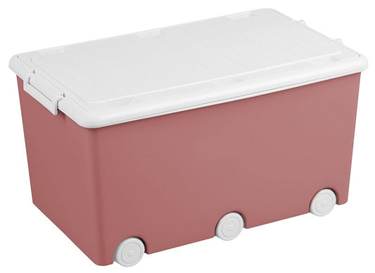 Multi-purpose toy box on wheels Tega pink
