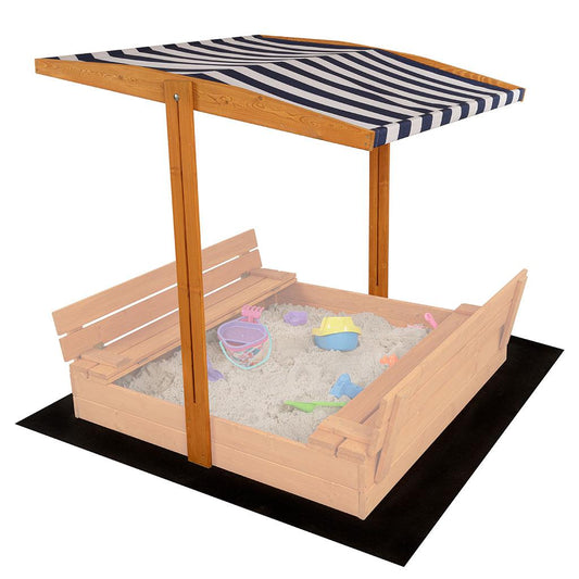 Auvent pour bac à sable en bois pour enfants Baby Mix 120x120 cm bleu-blanc