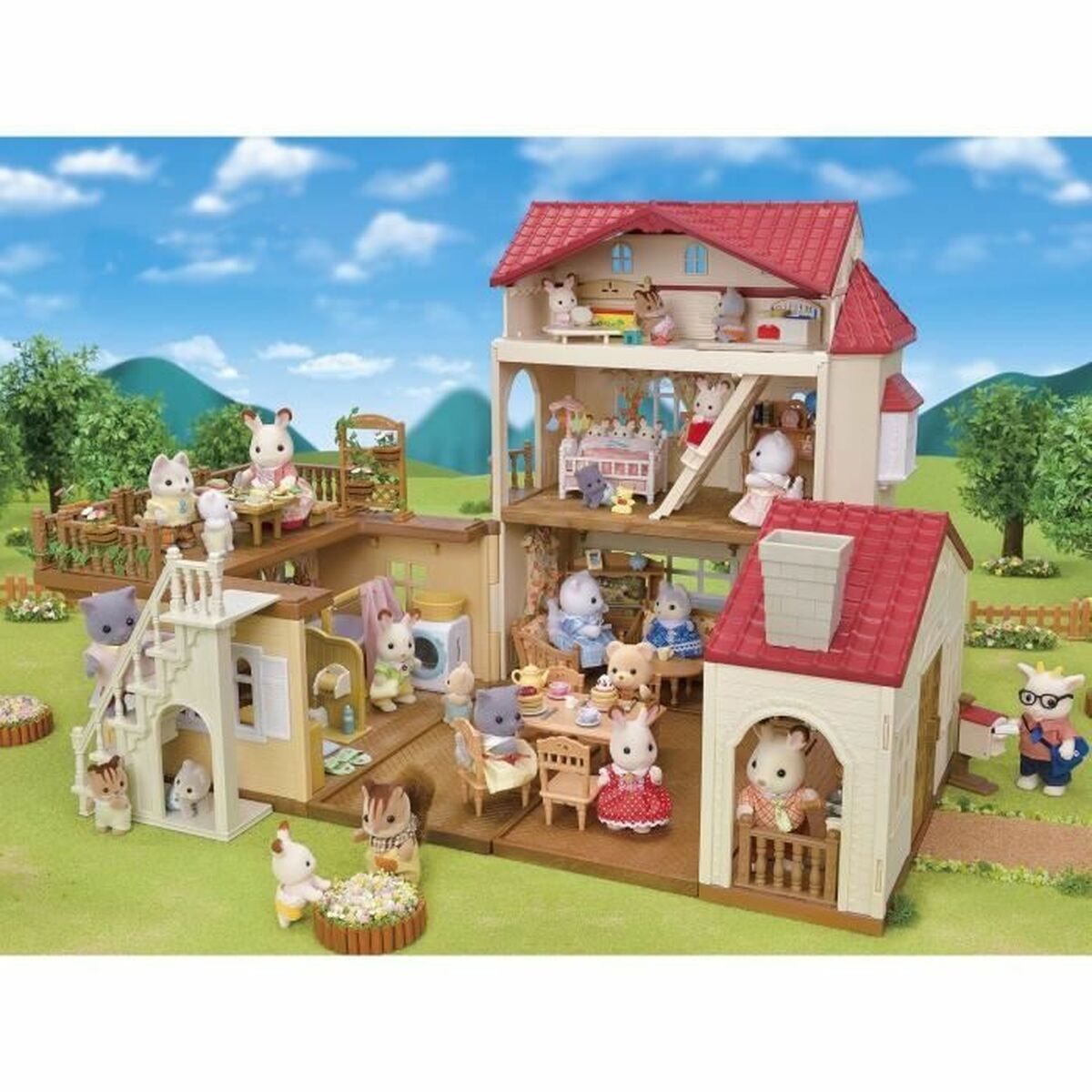 Playset Sylvanian Families Red Roof Country Home Domček ?? Miniatúra Králik - Hračky a Hry Bábiky Postavičky