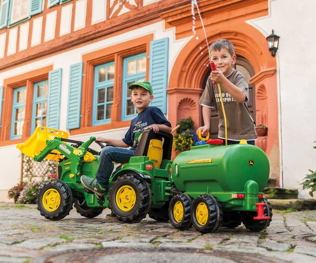 Šliapací Traktor Nakladač Rolly Toys John Deere Farmtrac Zelený - Odrážadlá - Milly Mally