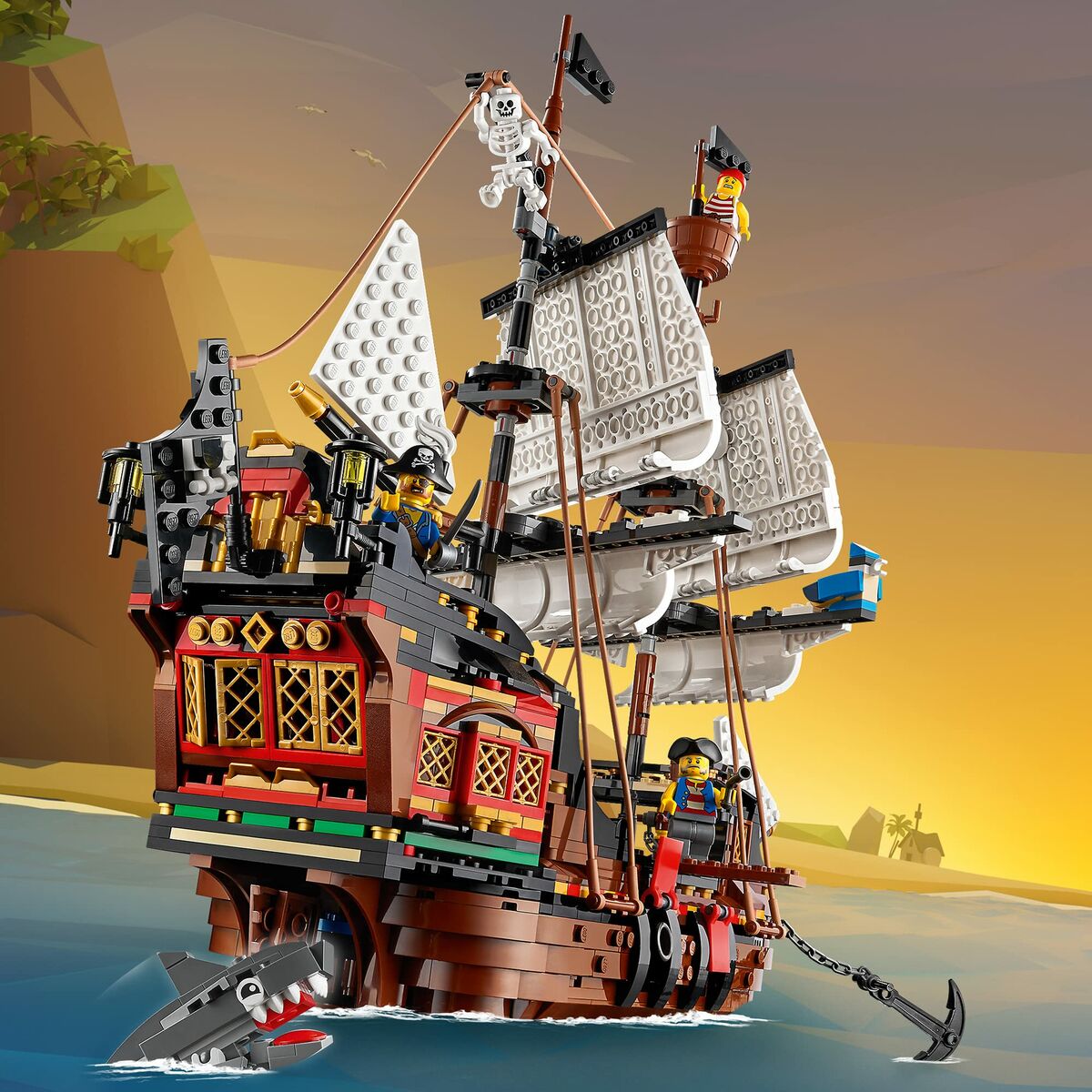 Hracia Sada Dopravných Prostriedkov Lego Creator 31109 Pirate Ship 3 v 1 1260 Kusy - Hračky a Hry Bábiky Postavičky