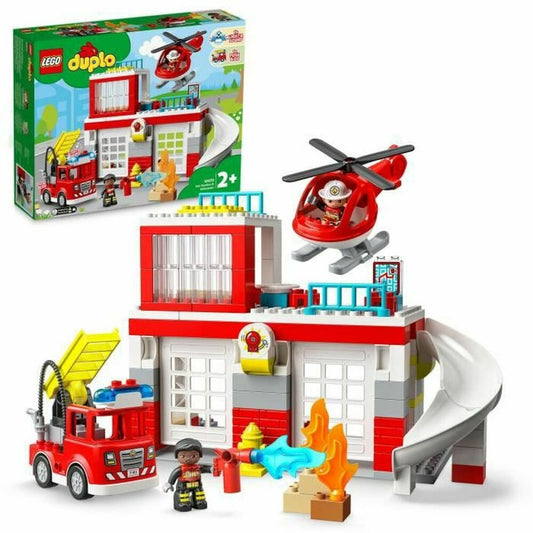 Playset Lego Duplo Fire Station And Helicopter