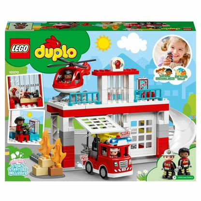 Playset Lego Duplo Fire Station And Helicopter