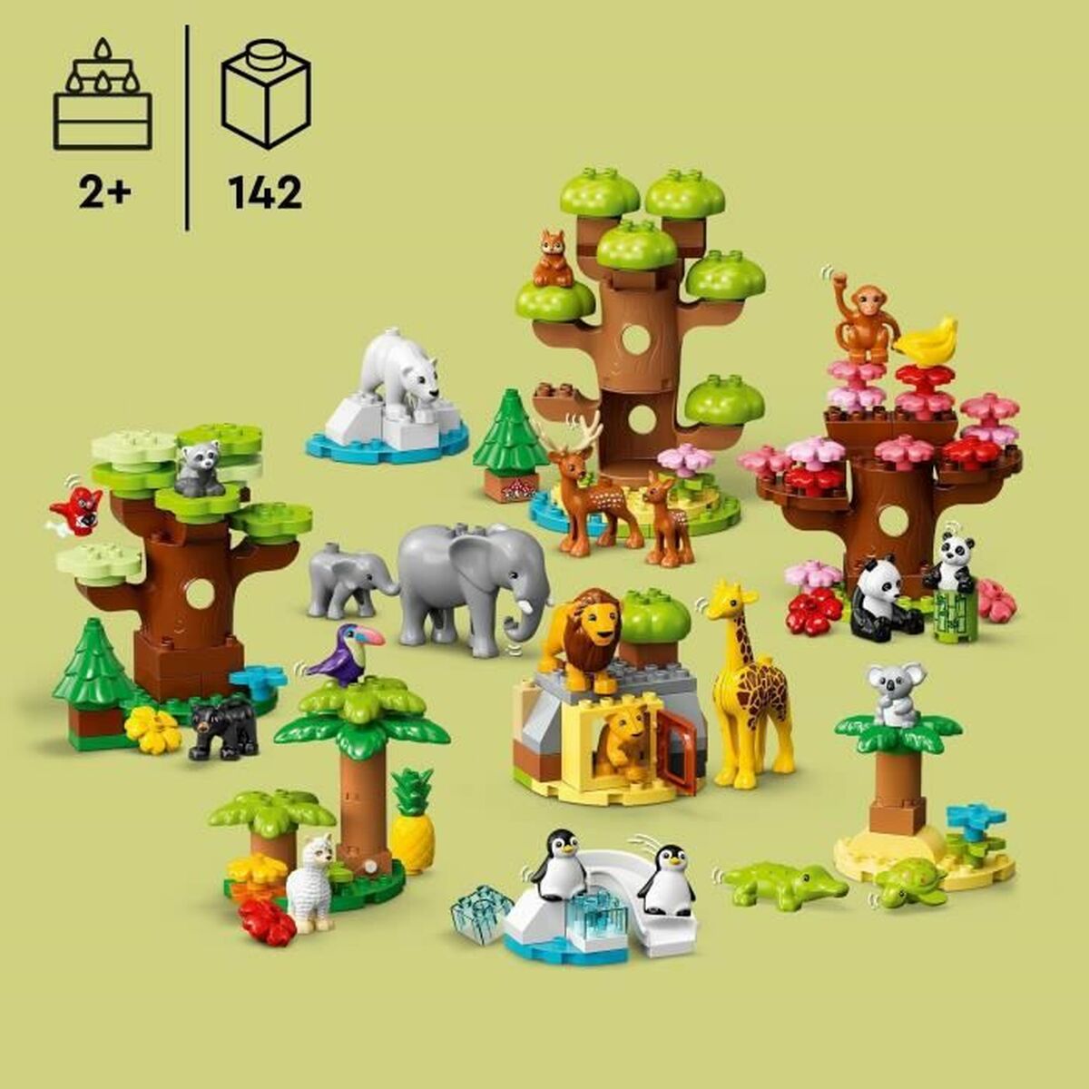 Playset Lego 10975 Duplo Wild Animals Of The World (142 Kusy) - Hračky a Hry Bábiky Postavičky