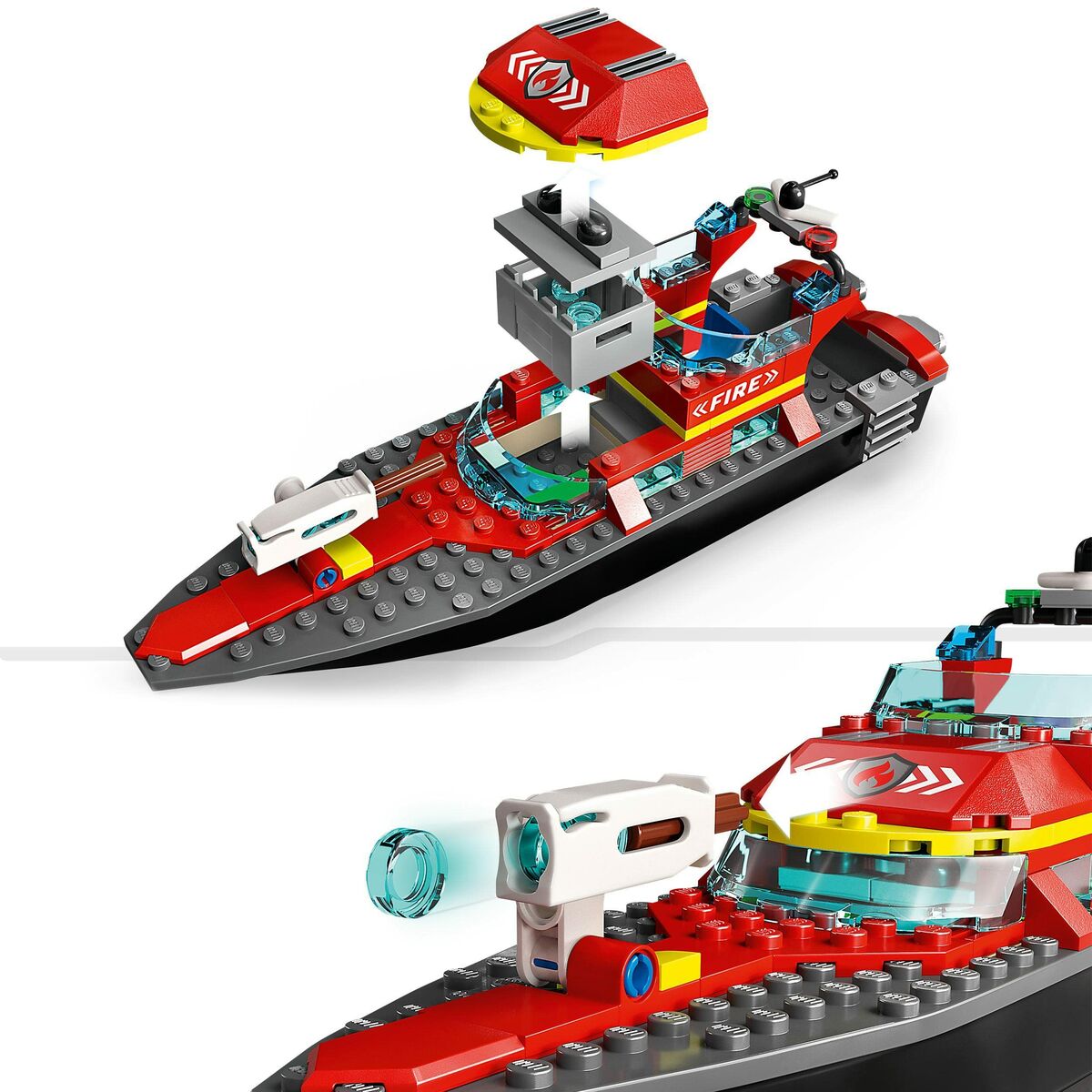 Playset Lego City 60373 The Firefighters’ Rescue Boat Viacfarebná 144 Kusy - Hračky a Hry Bábiky Postavičky