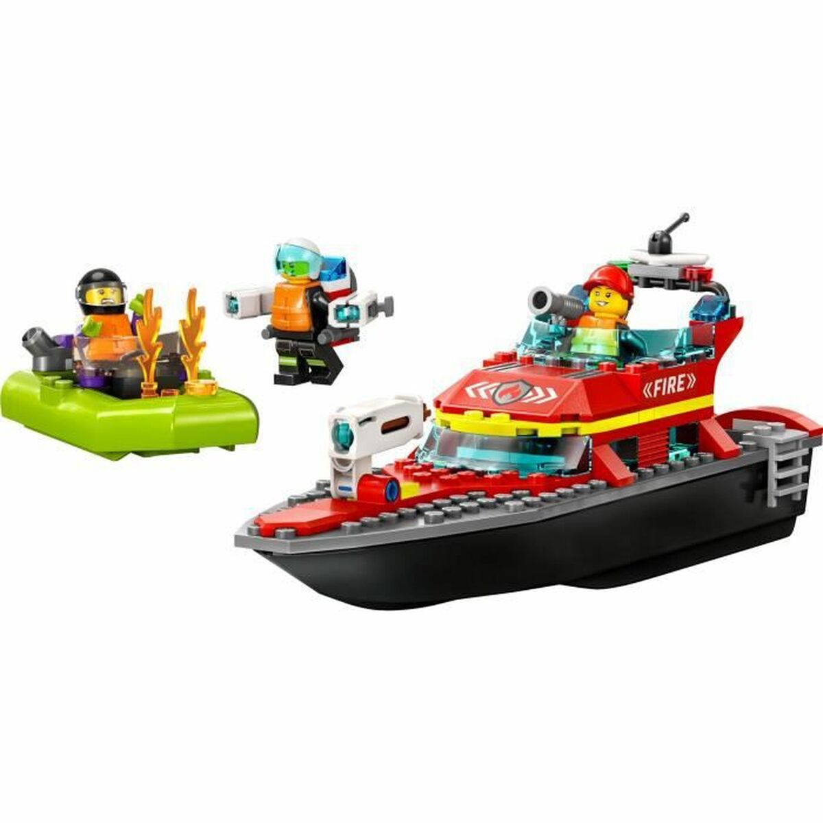 Playset Lego City 60373 The Firefighters’ Rescue Boat Viacfarebná 144 Kusy - Hračky a Hry Bábiky Postavičky