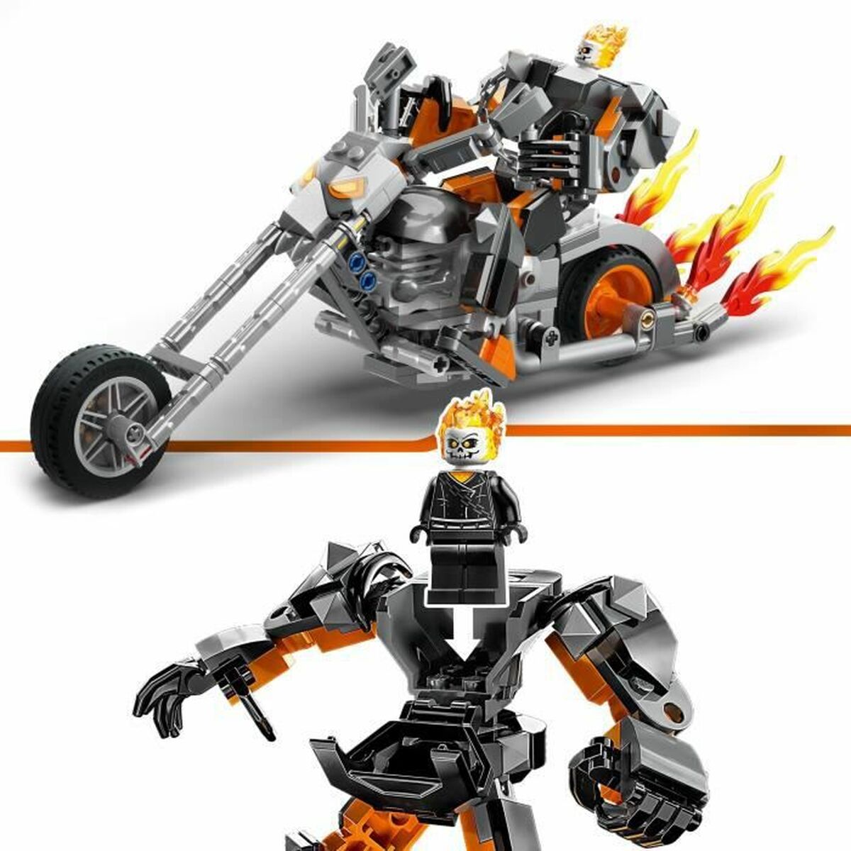 Playset Lego Marvel 76245 The Robot And Motorcycle Of Ghost Rider Viacfarebná + 7 Rokov 264 Piezas - Hračky a Hry