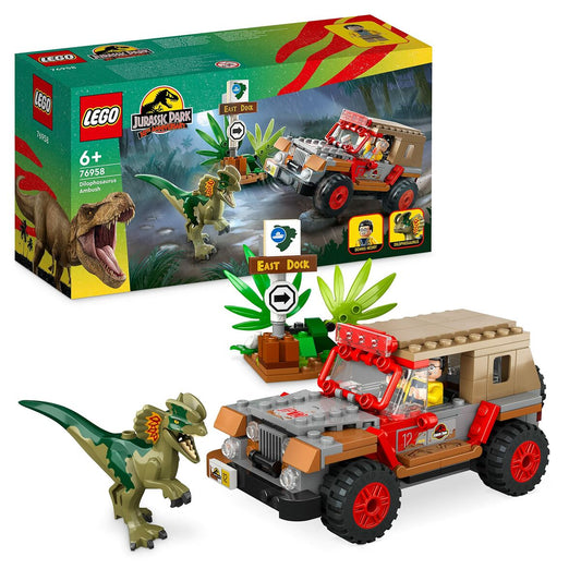 Playset Lego Jurassic Park 30th Anniversary Dilophosaurus Ambush 211 Kusy - Hračky a Hry Bábiky Postavičky