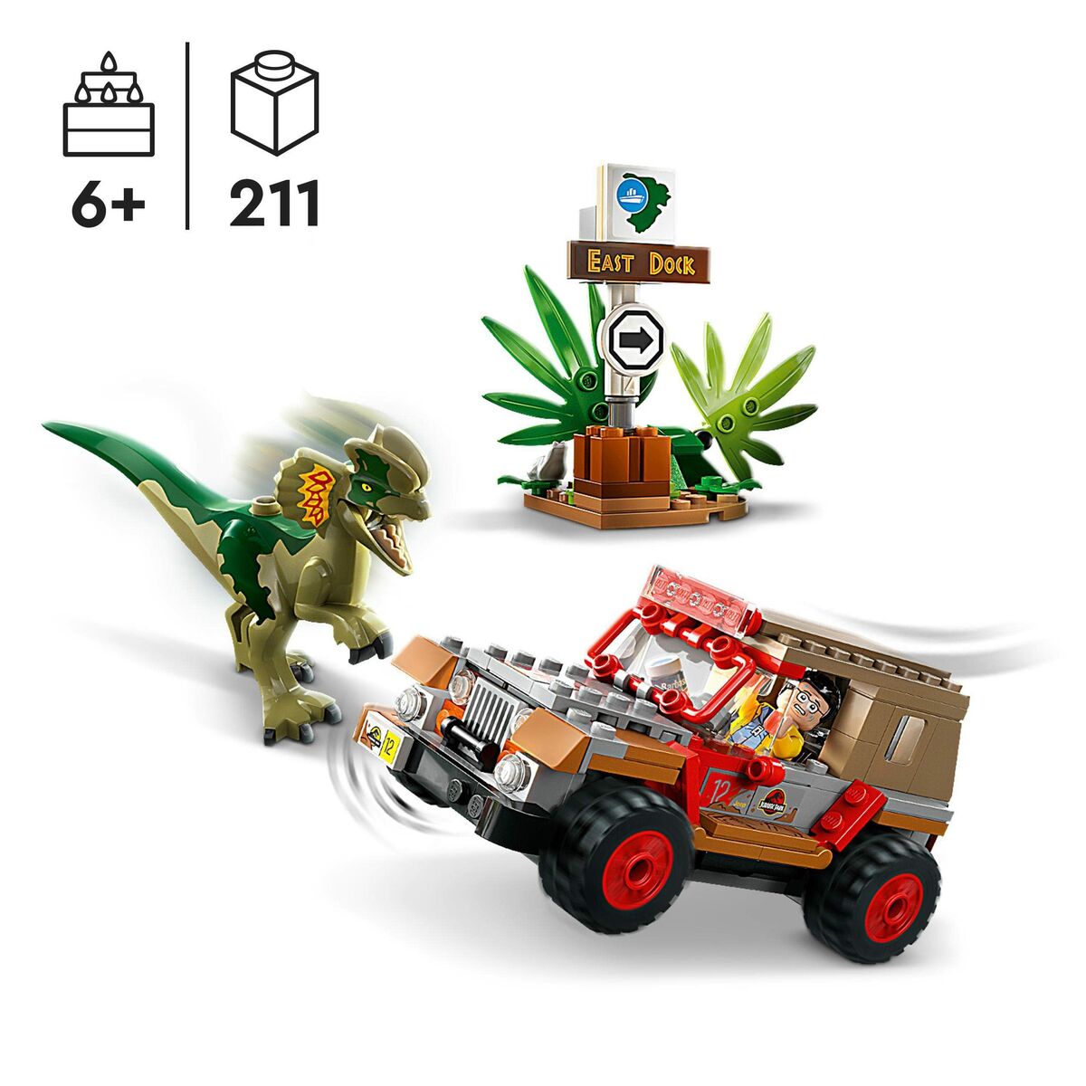 Playset Lego Jurassic Park 30th Anniversary Dilophosaurus Ambush 211 Kusy - Hračky a Hry Bábiky Postavičky