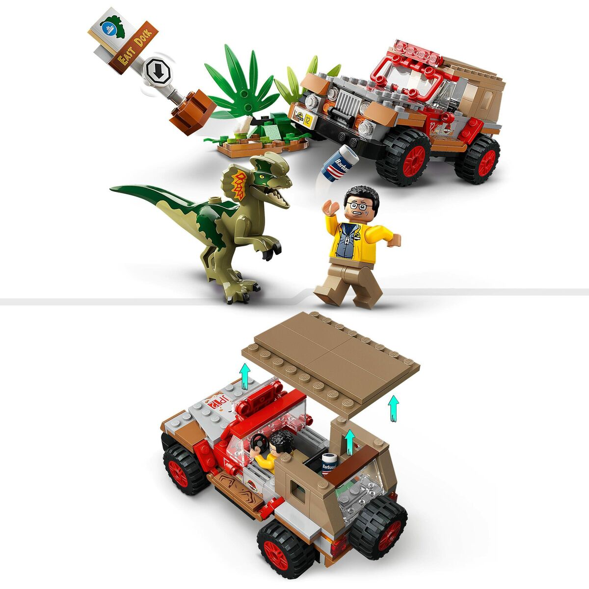 Playset Lego Jurassic Park 30th Anniversary Dilophosaurus Ambush 211 Kusy - Hračky a Hry Bábiky Postavičky