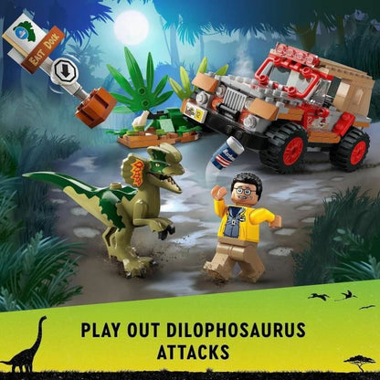 Playset Lego Jurassic Park 30th Anniversary Dilophosaurus Ambush 211 Kusy - Hračky a Hry Bábiky Postavičky