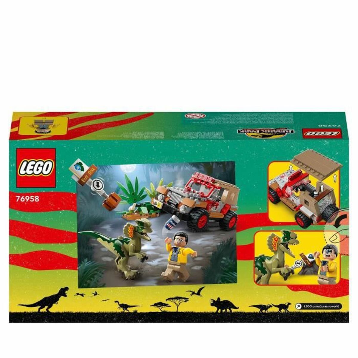 Playset Lego Jurassic Park 30th Anniversary Dilophosaurus Ambush 211 Kusy - Hračky a Hry Bábiky Postavičky