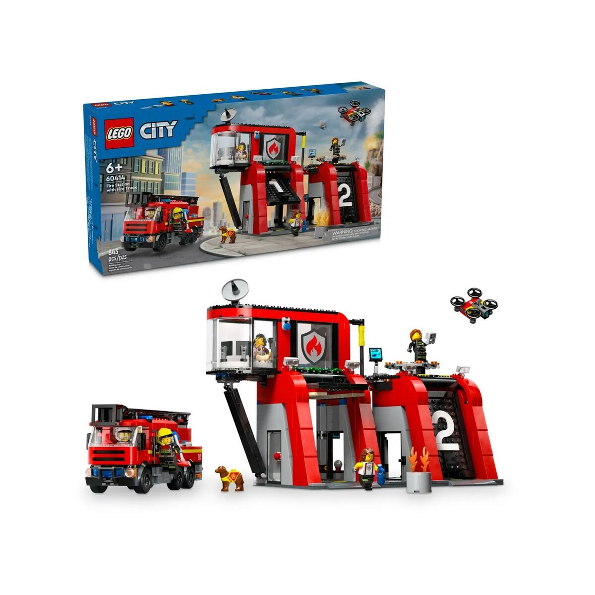 Playset Lego Fire Station With Engine - Hračky a Hry Bábiky Postavičky