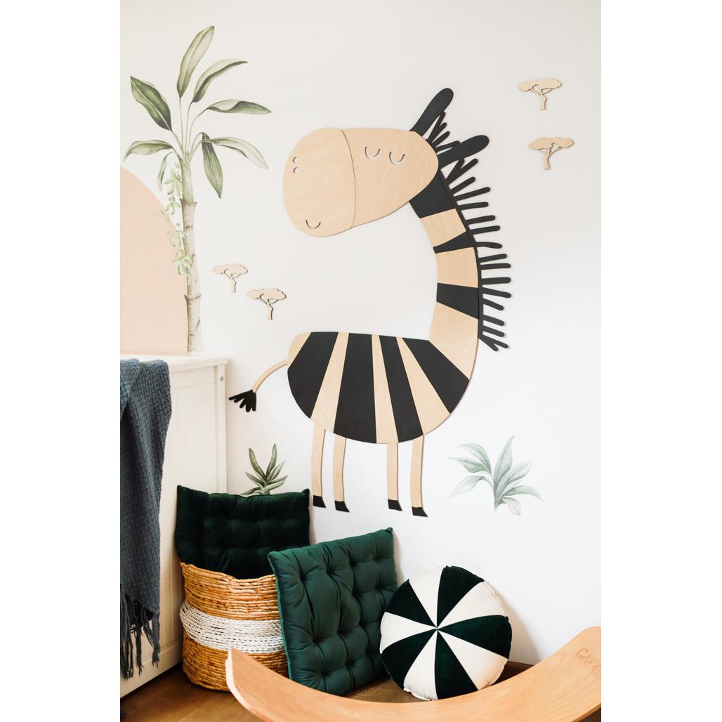 Zebra - Drevená Nástenná Dekorácia v Safari štýle Veľkosť s - 100cmx72cm - Wall Decoration - Cutitnow