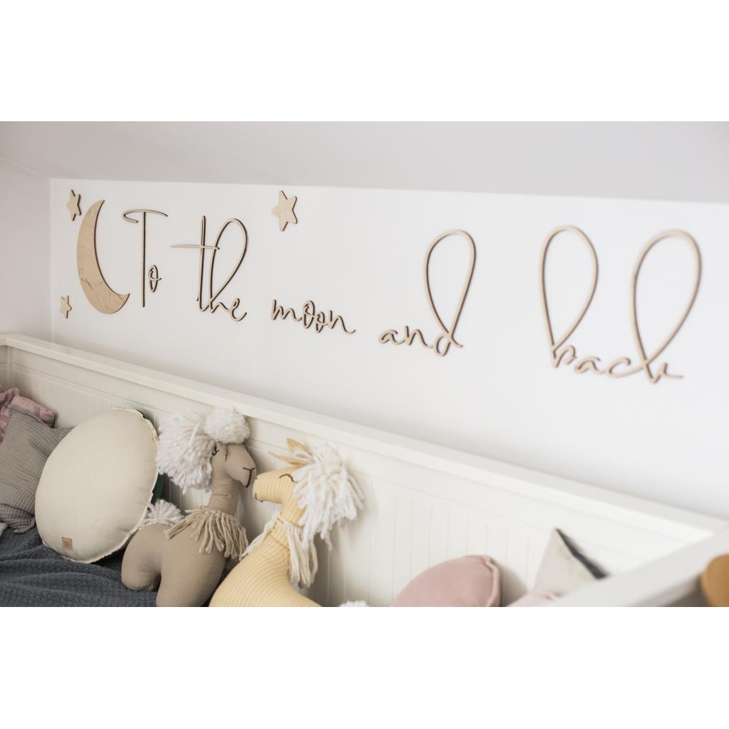 Drevená Nástenná Tabuľa: na Mesiac a Späť - 120cmx40cm - Wall Decoration - Cutitnow