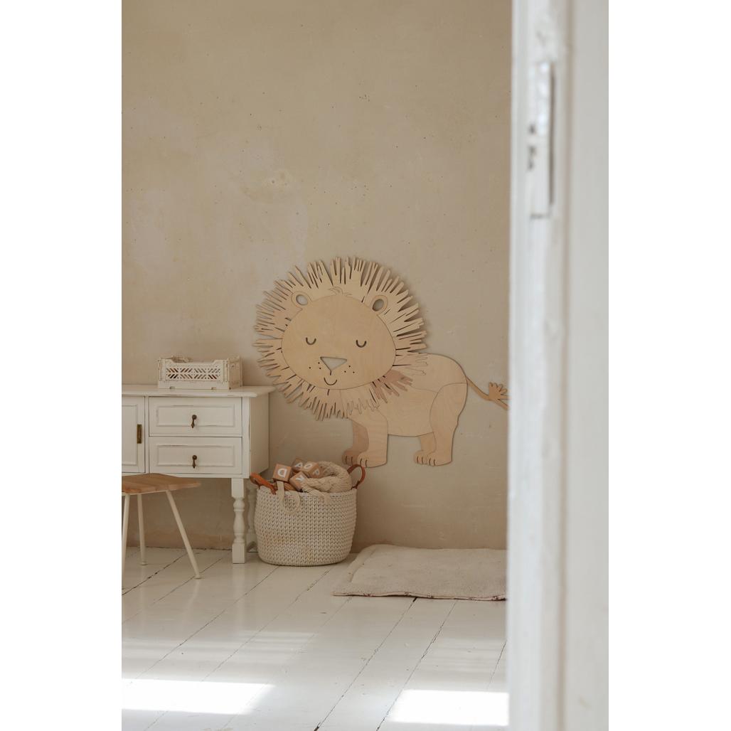 Lev - Drevená Nástenná Dekorácia v Safari štýle Veľkosť s - 65cmx75cm - Wall Decoration - Cutitnow