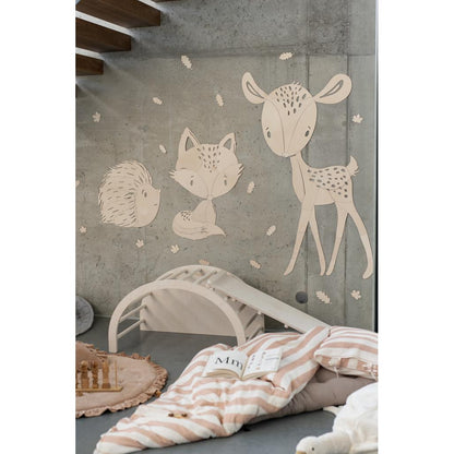 Líška - Drevená Nástenná Dekorácia z Kolekcie Lesných Zvierat Veľkosť s - 65cmx42cm - Wall Decoration - Cutitnow