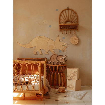 Dinosaurus Triceratops - Drevená Nástenná Dekorácia Veľkosť m - 50cmx140cm - Wall Decoration - Cutitnow