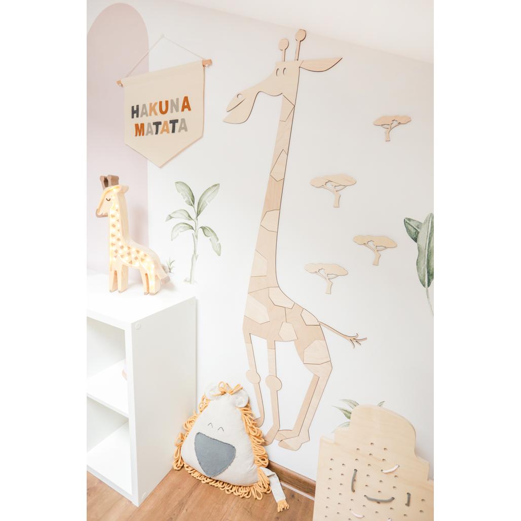 Žirafa - Drevená Nástenná Dekorácia v Safari štýle Veľkosť s - 150 Cm x 60 - Wall Decoration - Cutitnow