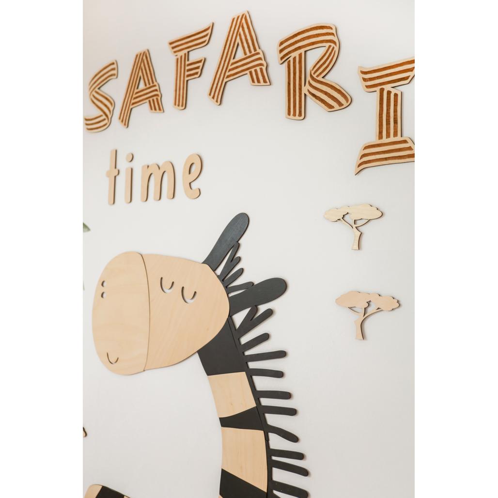 Drevená Nástenná Tabuľa - Safari čas - 125cmx19cm - Wall Decoration - Cutitnow