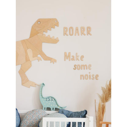 Drevená Nástenná Tabuľa: Urobte Nejaký Hluk Roarr - 140cmx15cm - Wall Decoration - Cutitnow