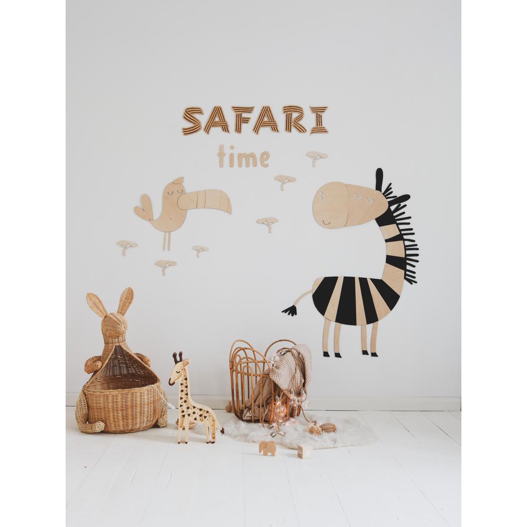 Zebra - Drevená Nástenná Dekorácia v Safari štýle Xl Veľkosť - 130cmx94cm - Wall Decoration - Cutitnow