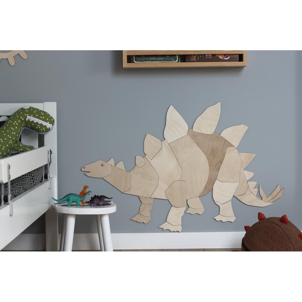 Dinosaurus Stegosaurus - Drevená Nástenná Dekorácia Veľkosť m - 80cmx125cm - Wall Decoration - Cutitnow