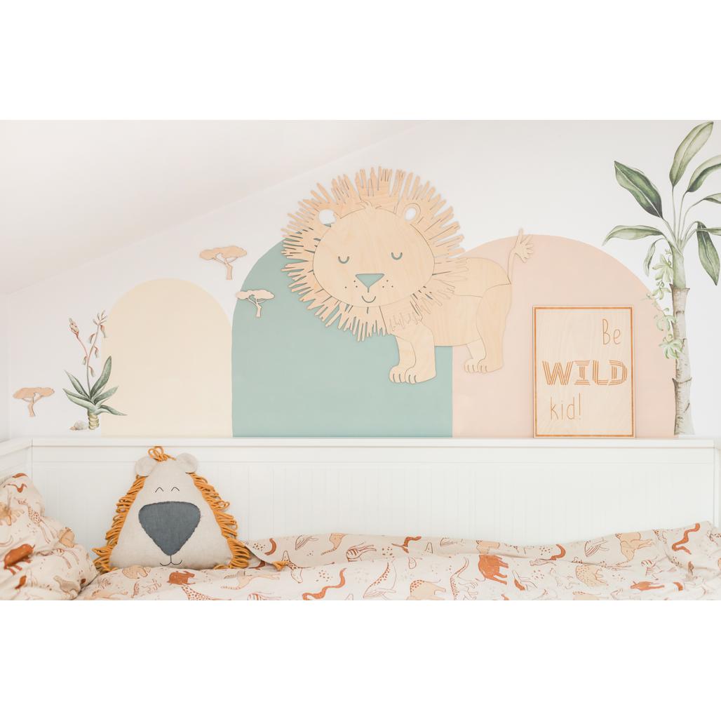 Lev - Drevená Nástenná Dekorácia v Safari štýle Veľkosť s - 65cmx75cm - Wall Decoration - Cutitnow