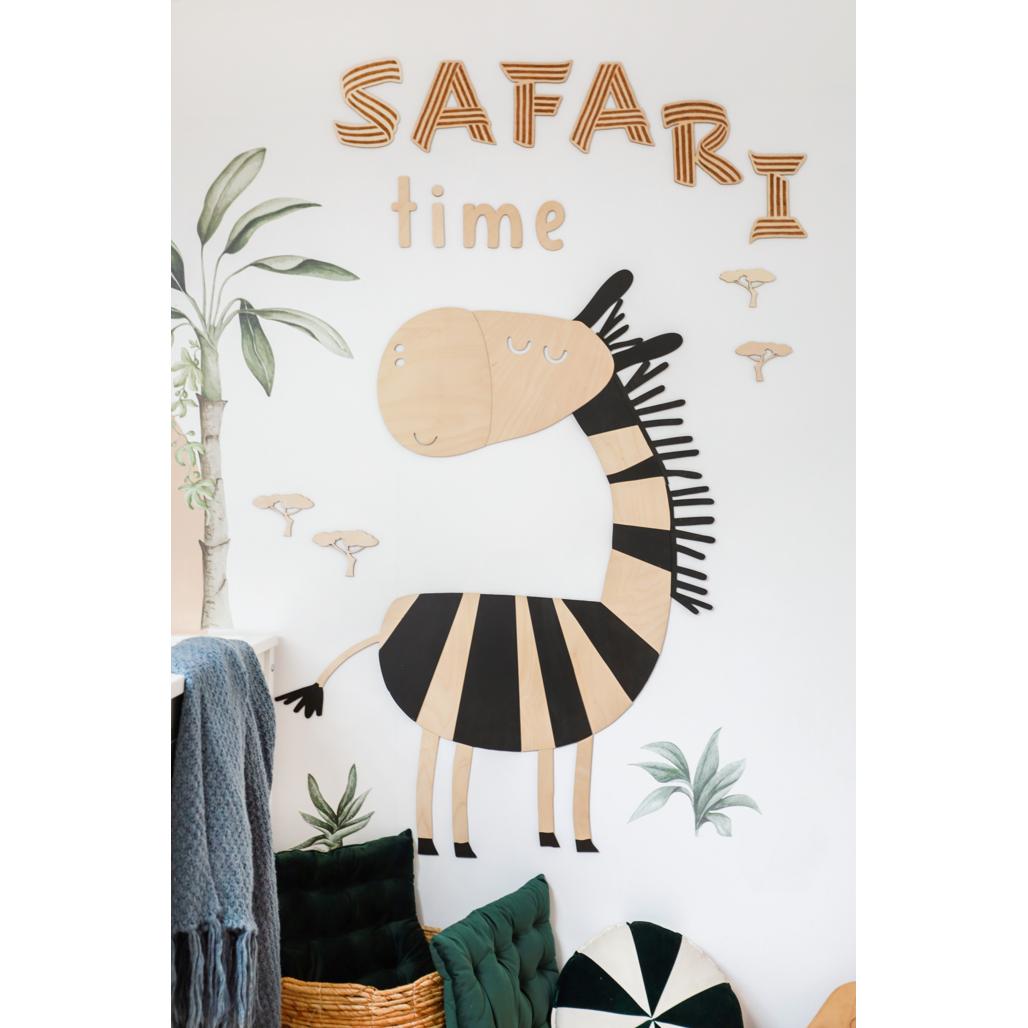 Drevená Nástenná Tabuľa - Safari čas - 125cmx19cm - Wall Decoration - Cutitnow