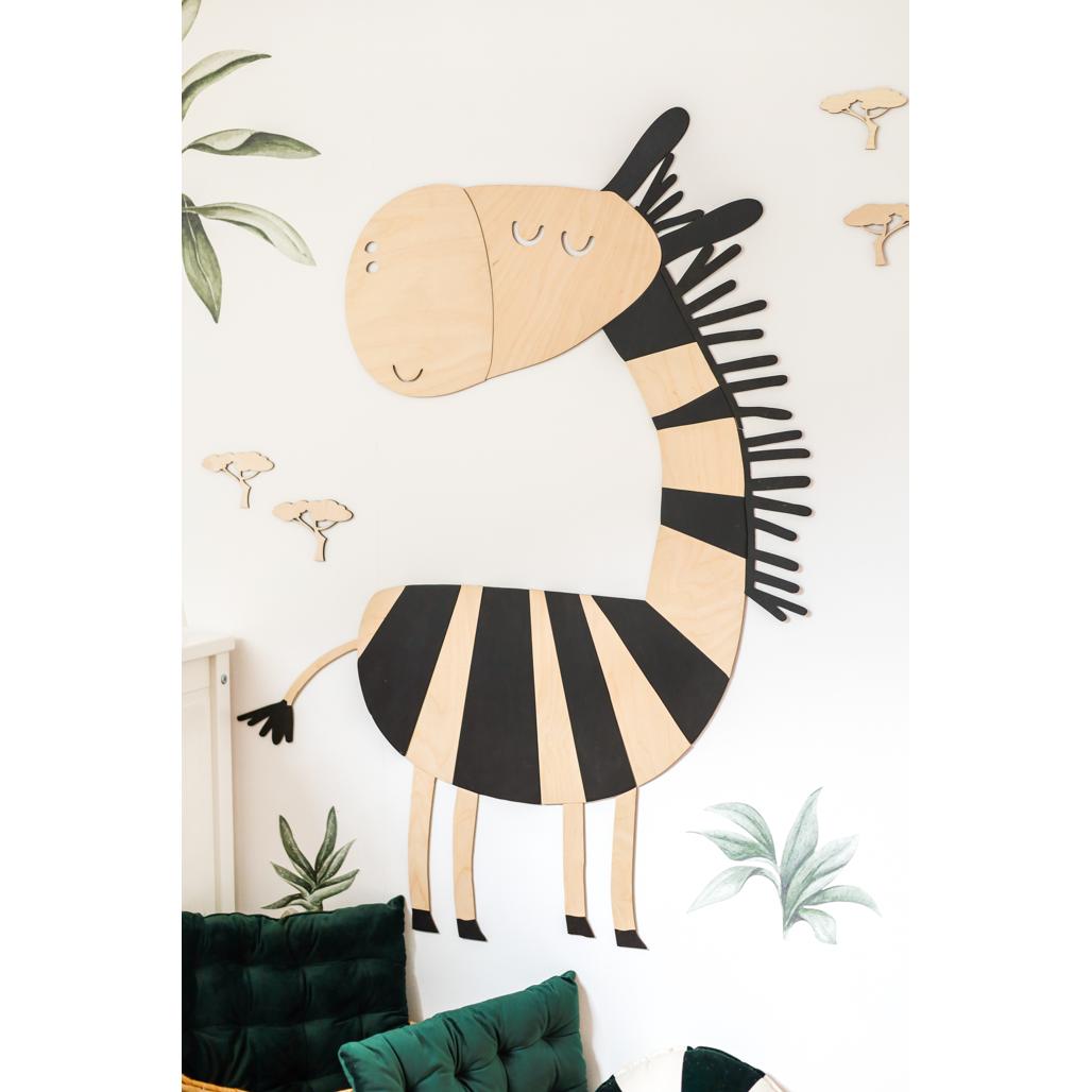 Zebra - Drevená Nástenná Dekorácia v Safari štýle Veľkosť s - 100cmx72cm - Wall Decoration - Cutitnow