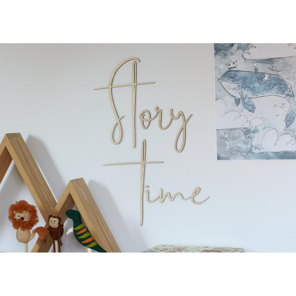 Drevená Nástenná Tabuľa: čas na Príbeh - 68cmx30cm - Wall Decoration - Cutitnow