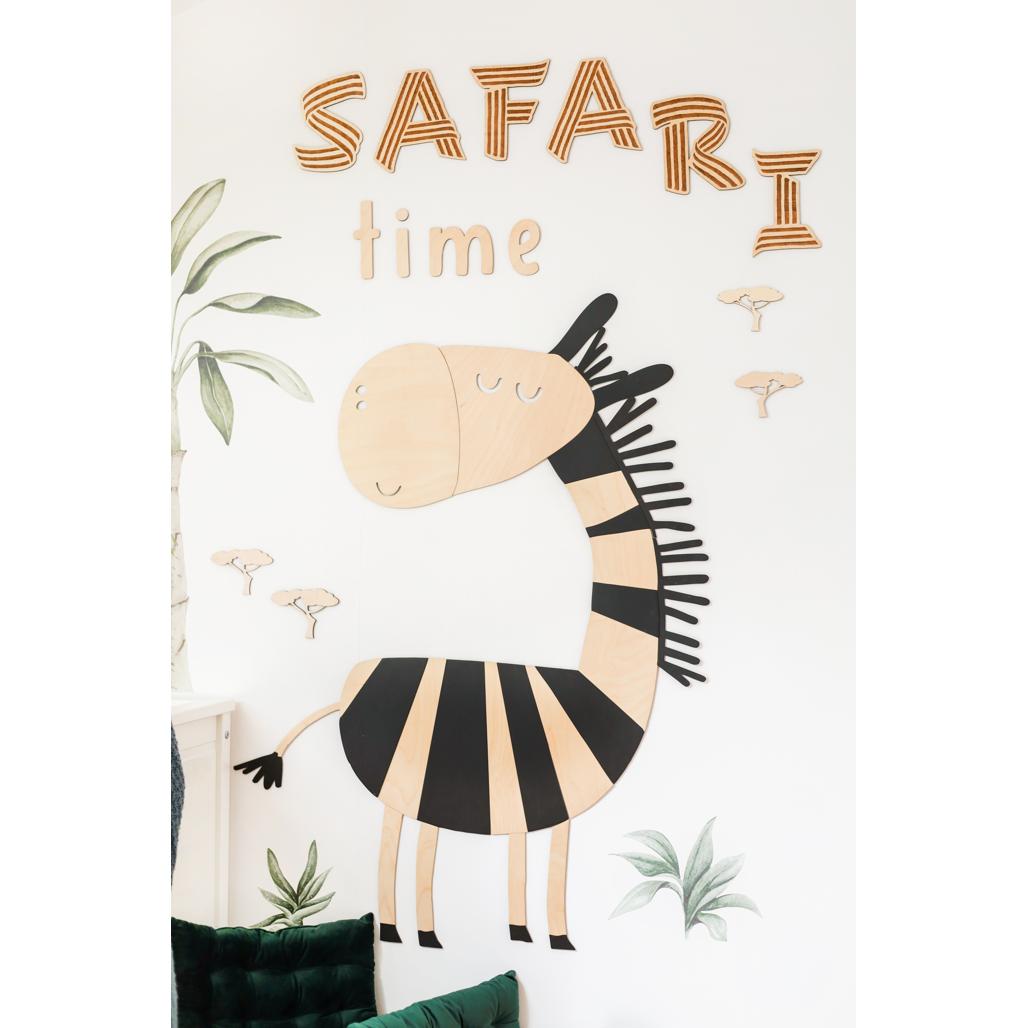 Drevená Nástenná Tabuľa - Safari čas - 125cmx19cm - Wall Decoration - Cutitnow