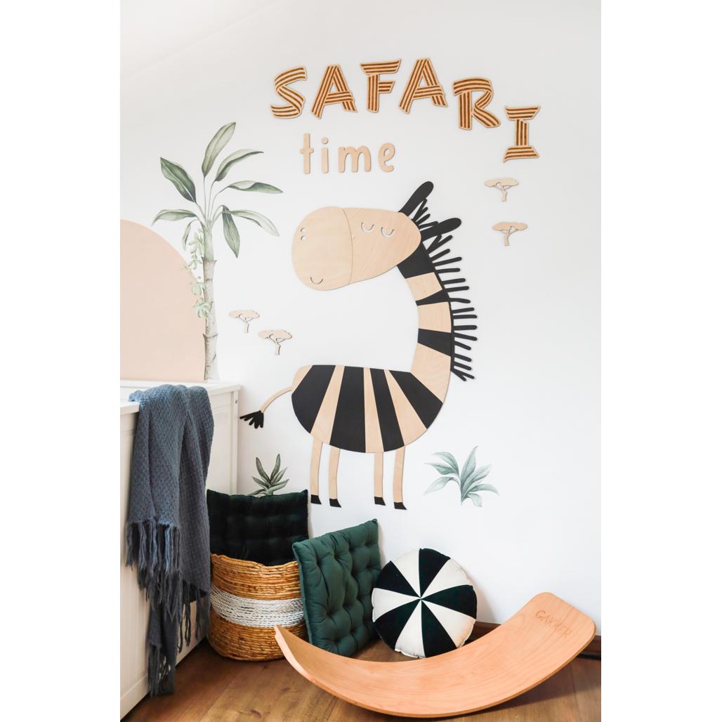 Zebra - Drevená Nástenná Dekorácia v Safari štýle Xl Veľkosť - 130cmx94cm - Wall Decoration - Cutitnow