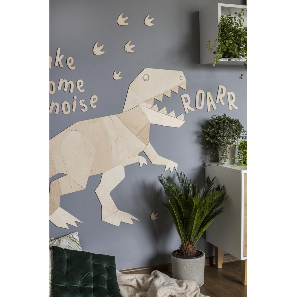 Dinosaurus T-rex Tyranosaurus - Drevená Nástenná Dekorácia Veľkosť m - 100cmx125cm - Wall Decoration - Cutitnow