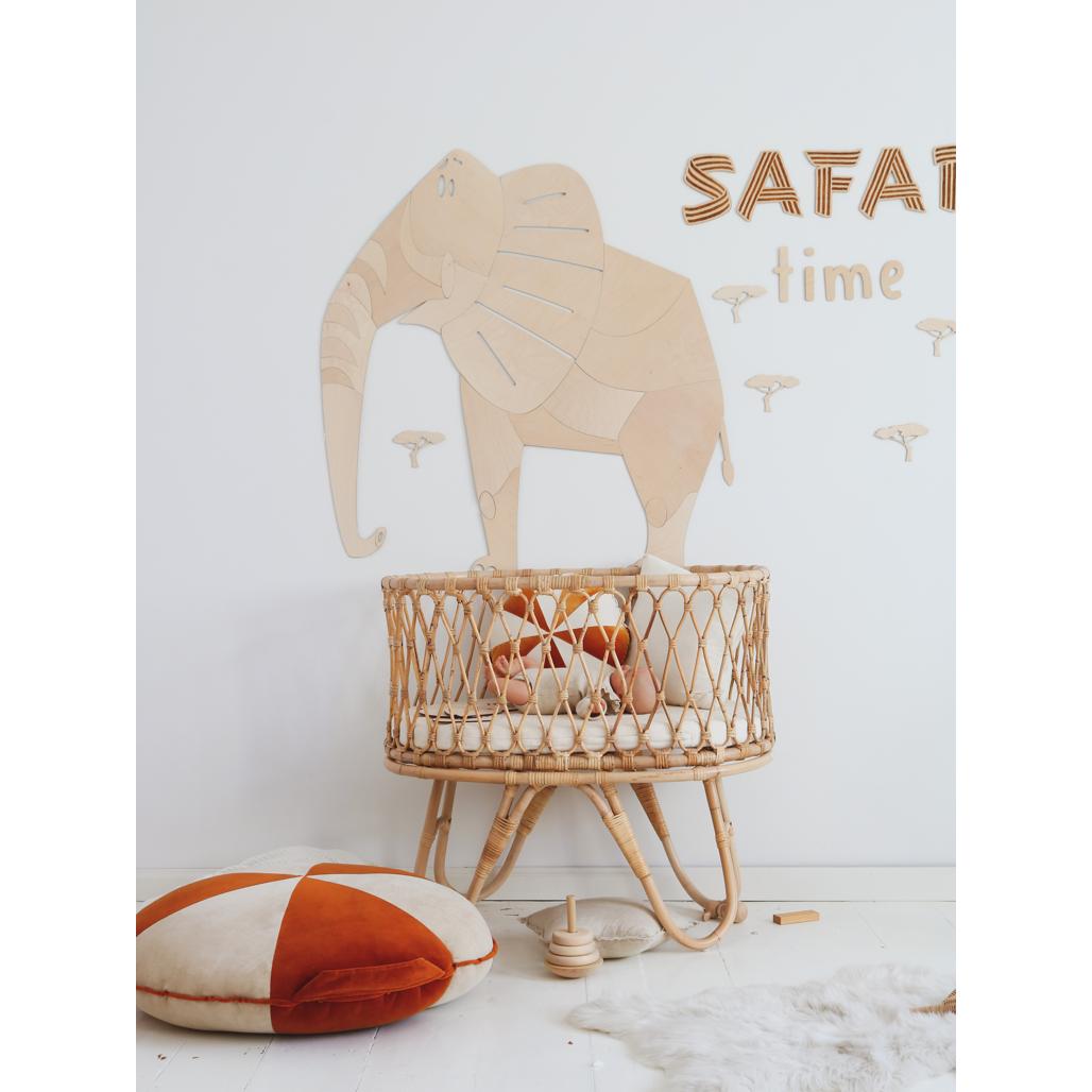 Slon - Drevená Nástenná Dekorácia v Safari štýle Xl Veľkosť - 125cmx123cm - Wall Decoration - Cutitnow