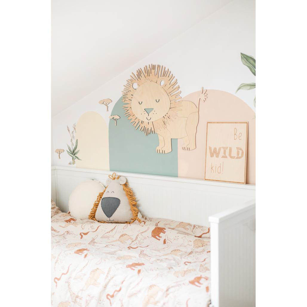 Lev - Drevená Nástenná Dekorácia v Safari štýle Veľkosť s - 65cmx75cm - Wall Decoration - Cutitnow