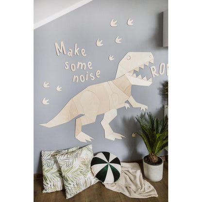 Drevená Nástenná Tabuľa: Urobte Nejaký Hluk Roarr - 140cmx15cm - Wall Decoration - Cutitnow